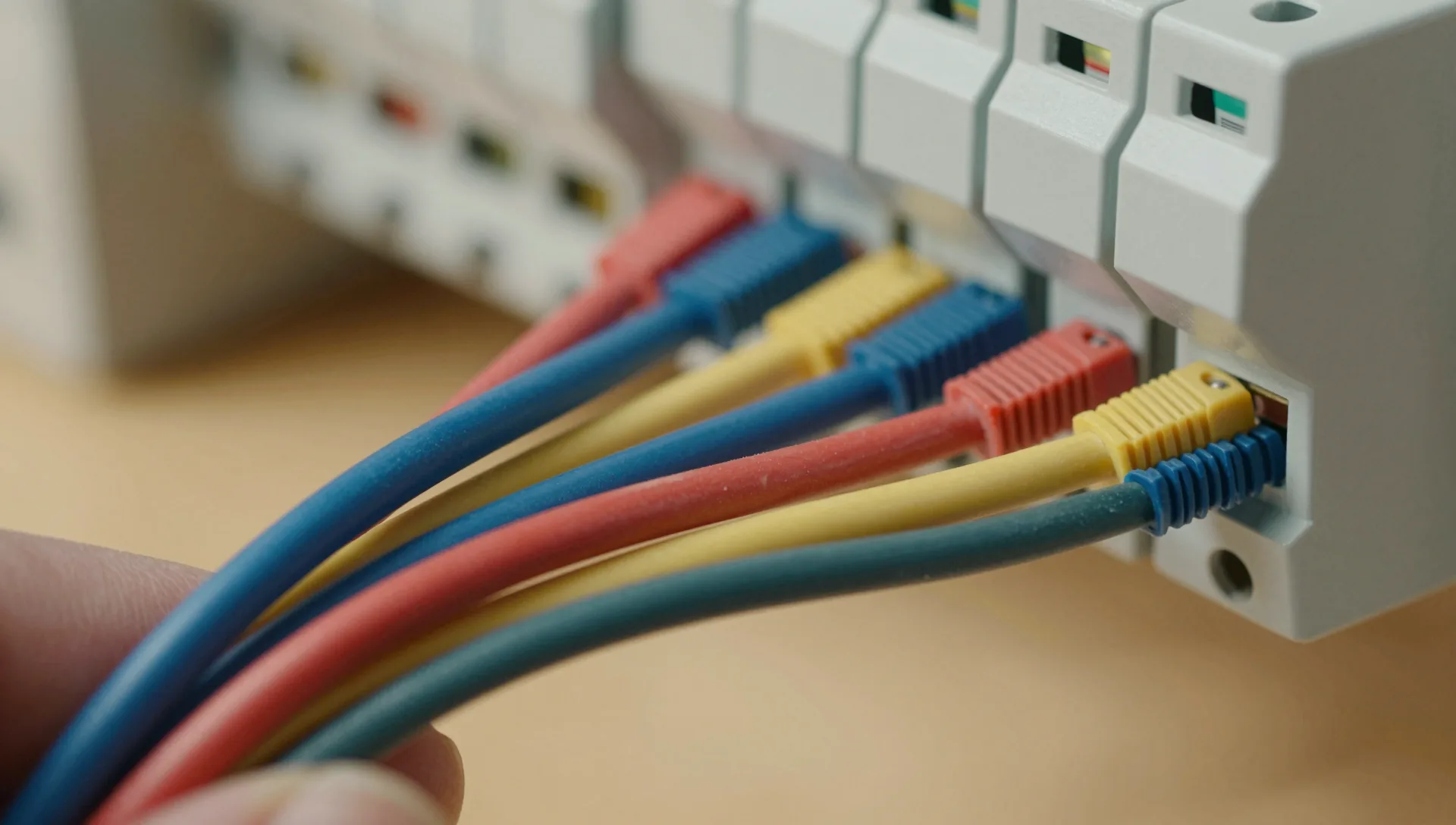 Verdrahtete Abzweigdose im Detail