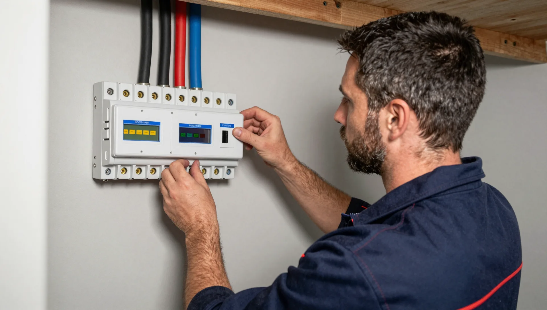 Elektrofachkraft beim Umbau eines Zählerschranks